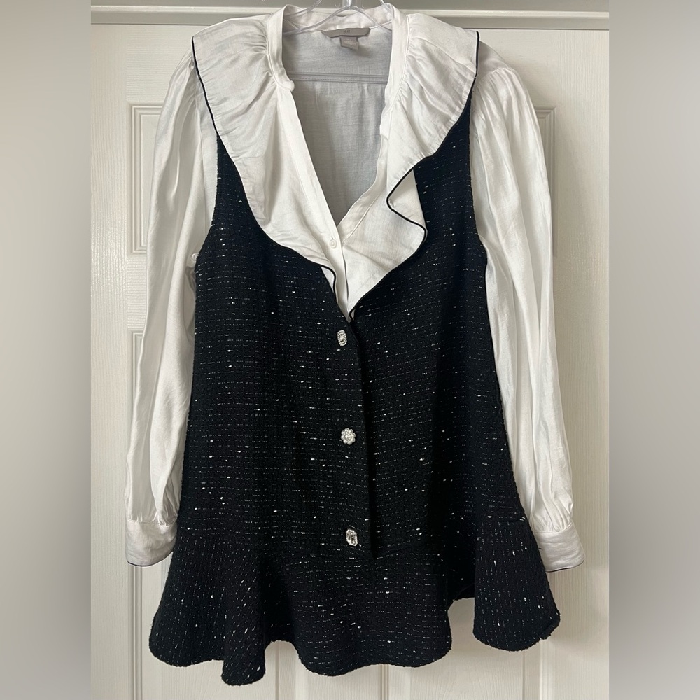 Black & white 2 piece tweed dress/set